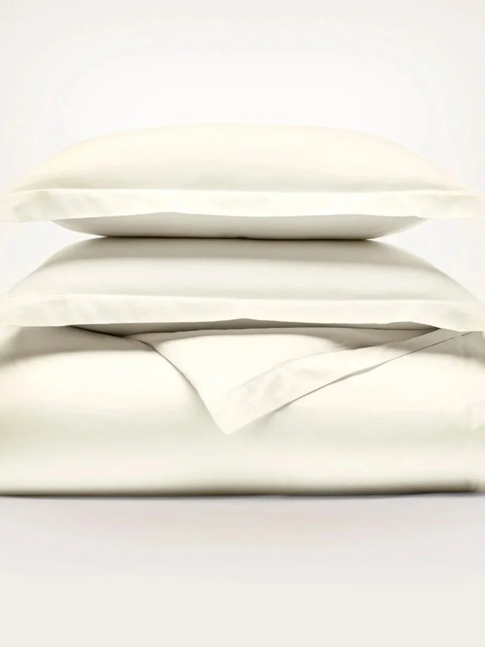 Boll & Branch Signature Hemmed Organic Cotton CREAM KING Duvet Cover Set. 2 Sham